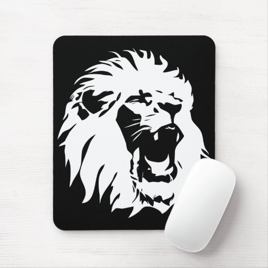 Roaring Lion Face Mousepad (Mit Mouse)