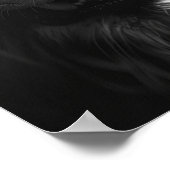 Roaring Lion Front View Fotorealistisch Schwarz un Poster (Ecke)