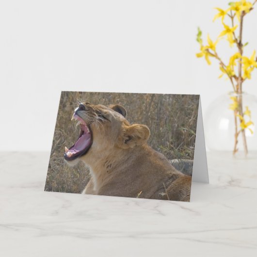 Roaring Lion Greeting card Karte (Gelbe Blume)