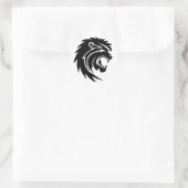 Roaring Lion Head Classic Round Sticker (Tasche)