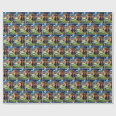 Roaring Lion im Fußballstadion Geschenkpapier (Flach)