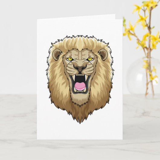 Roaring Lion Karte (Gelbe Blume)