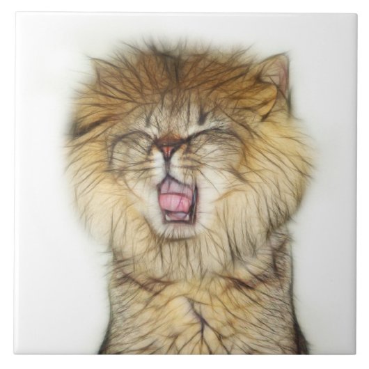 Roaring lion kitten fliese (Vorderseite)