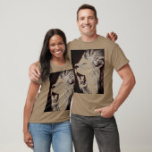 Roaring Lion Pop Art Pebble Color Sepia T-Shirt (Unisex)