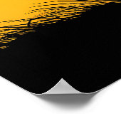 Roaring Lion Poster - Schwarze Silhouette auf Gelb (Ecke)