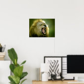 Roaring Lion Poster - Tierfotografie Art (Heimbüro)