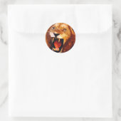 Roaring Lion Runder Aufkleber (Tasche)