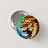 Roaring Lion Side Posed Portrait-57566 Button (Vorne & Hinten)