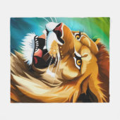 Roaring Lion Side Posed Portrait-57566 Fleecedecke (Vorderseite (Horizontal))