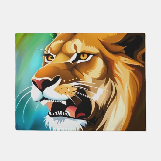 Roaring Lion Side Posed Portrait-57566 Fußmatte (Vorderseite)