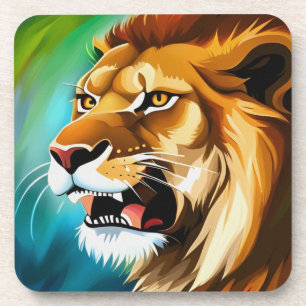 Roaring Lion Side Posed Portrait-57566 Getränkeuntersetzer