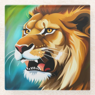 Roaring Lion Side Posed Portrait-57566 Glasuntersetzer