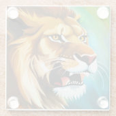 Roaring Lion Side Posed Portrait-57566 Glasuntersetzer (Rückseite)