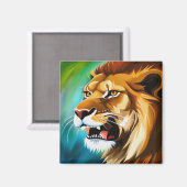 Roaring Lion Side Posed Portrait-57566 Magnet (Vorderseite/Rückseite)