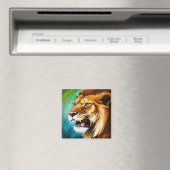 Roaring Lion Side Posed Portrait-57566 Magnet (In Situ (Geschirrspüler))