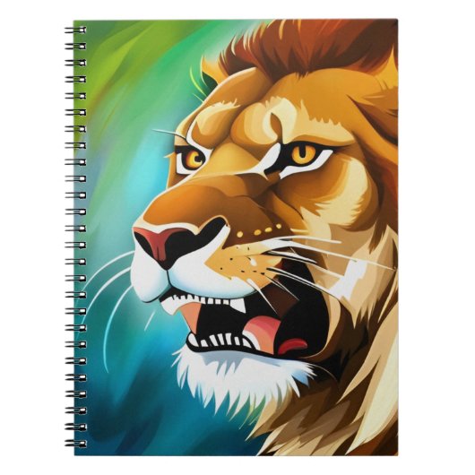 Roaring Lion Side Posed Portrait-57566 Notizblock (Vorderseite)