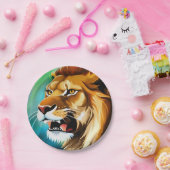 Roaring Lion Side Posed Portrait-57566 Pappteller (Party)