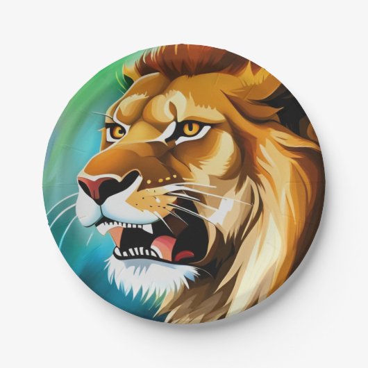 Roaring Lion Side Posed Portrait-57566 Pappteller (Vorderseite)