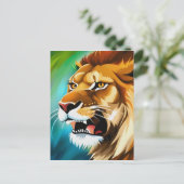 Roaring Lion Side Posed Portrait-57566 Postkarte (Stehend Vorderseite)