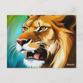 Roaring Lion Side Posed Portrait-57566 Postkarte (Rückseite)