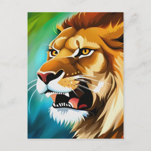 Roaring Lion Side Posed Portrait-57566 Postkarte