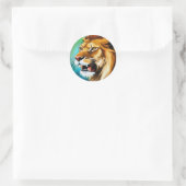 Roaring Lion Side Posed Portrait-57566 Runder Aufkleber (Tasche)