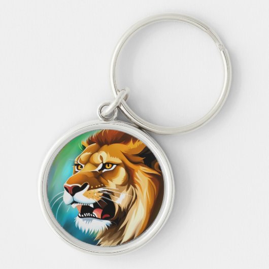 Roaring Lion Side Posed Portrait-57566 Schlüsselanhänger (Vorne)