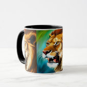 Roaring Lion Side Posed Portrait-57566 Tasse (Vorderseite Links)