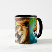 Roaring Lion Side Posed Portrait-57566 Tasse (VorderseiteRechts)