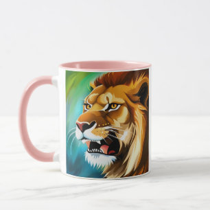 Roaring Lion Side Posed Portrait-57566 Tasse