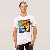 Roaring Lion Side Posed Portrait-57566 Tri-Blend Shirt (Vorderseite voll)