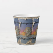 Roaring Lion Sunrise Papercut Latte Mug Milchtasse (Vorderseite)