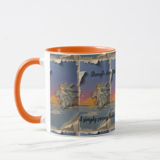 Roaring Lion Sunrise Papercut Mug Tasse (Links)