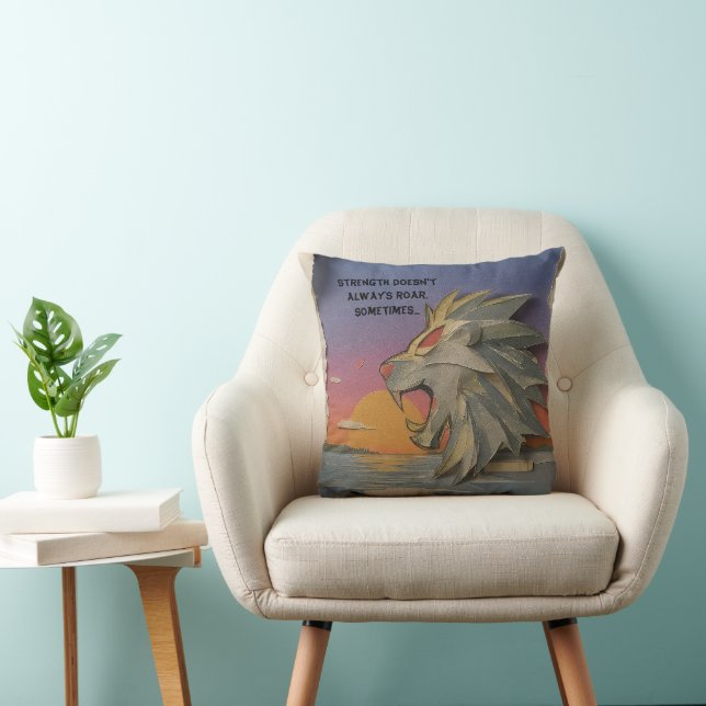Roaring Lion Sunrise Papercut Throw Pillow Kissen (Stuhl )