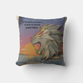 Roaring Lion Sunrise Papercut Throw Pillow Kissen