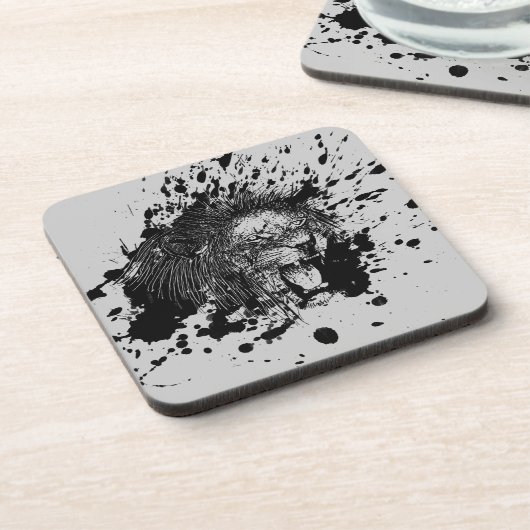 Roaring Lion Wählen Sie Ihre Hintergrundfarbe Untersetzer (Linke Seite)