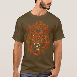 Roaring Löwe mit Tätowierungen aus Stämmen T-Shirt