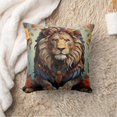 Roaring Majesty: Lion Illustration Kissen (Decke)