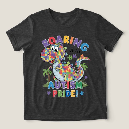 Roaring mit Autismus Pride! Tri-Blend Shirt (Design Vorderseite)