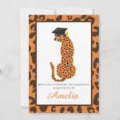 Roaring mit Pride Abschluss Leopard Einladung (Vorderseite)