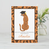 Roaring mit Pride Abschluss Leopard Einladung (Stehend Vorderseite)