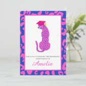 Roaring mit Stolz! Abschluss Rosa Einladung (Stehend Vorderseite)