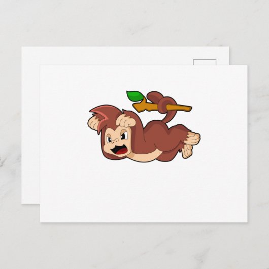 Roaring Monkey Postkarte (Vorne/Hinten)