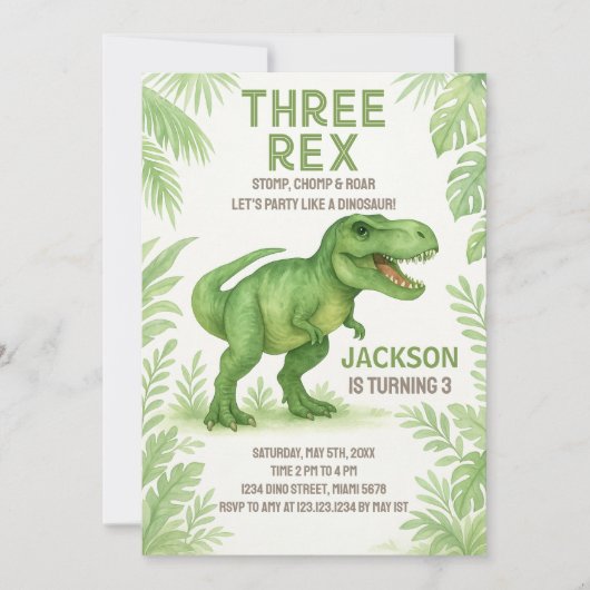 Roaring-Party-Karte für Kinder Feiertagskarte (Vorderseite)