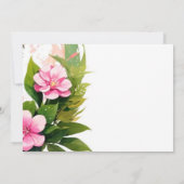 Roaring Pink Tiger Watercolor Babydusche Einladung (Rückseite)