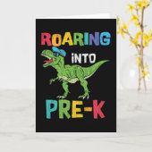 Roaring Pre-K Zurück in die Schule T rex Dinosauri Karte (Gelbe Blume)