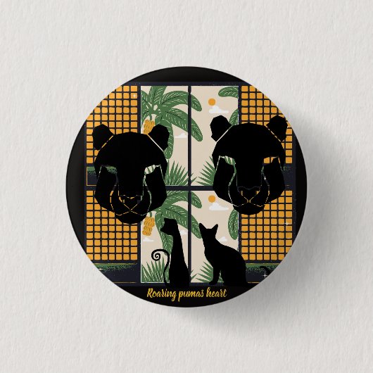 Roaring Pumas Hearts Button (Vorderseite)