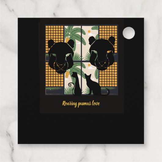 Roaring Pumas Hearts Geschenkanhänger (Rückseite)