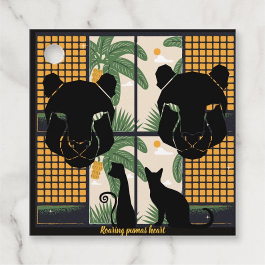 Roaring Pumas Hearts Geschenkanhänger (Vorderseite)