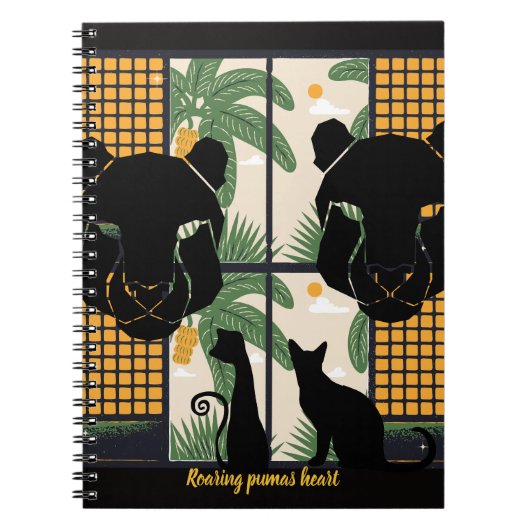 Roaring Pumas Hearts Notizblock (Vorderseite)